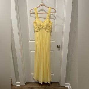 azazie daffodil yellow bridesmaids dress size 2. worn once. chiffon material.